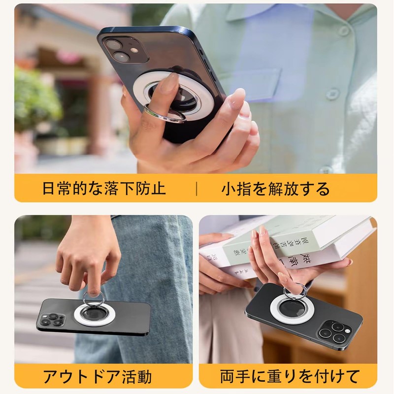 [360 Degree Rotation] Double-sided Magnet, MagSafe Ring, Smartphone Ring, Super
