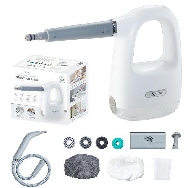 SALAV® CleanSteam Compact Steam Cleaner Pressurized Multi-Surface Handheld Steamer w/11pc