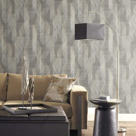 RoomMates RMK11350RL Gray Debonair Geometric Peel and Stick Wallpaper