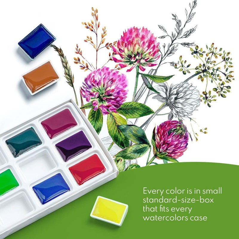Sonnet Watercolour Paint Set, 12 Watercolour Paints for Floral &