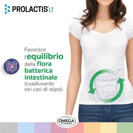 Omega Pharma - Prolactis LT, Integratore Alimentare con Probiotici Vivi e Vitamine, Utile per Riequilibrare la Flora Intestinale - 14 Bustine