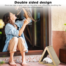 PRITOK Triangular Scratching Board for Cats: 3 Cat Scratching Board Double-Sided Scratching Board for Cats, Mountable Scratching Boards Cat for Claw Care, Durable Cat Scratching Furniture