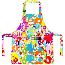 YeeHeen Kids Apron Children Artist Painting Smock Waterproof Art Apron with Pocket Finger Yellow