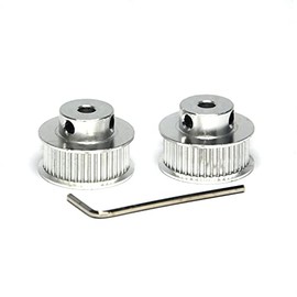 ReliaBot 2PCs Aluminum 2GT Timing Pulley 40 Teeth Bore 5mm for 3D Printer CNC Machine 10mm Width 2GT Timing Belt