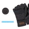Winter Knitted Fingerless Wool Gloves Thermal Insulation Warm Convertible Mittens