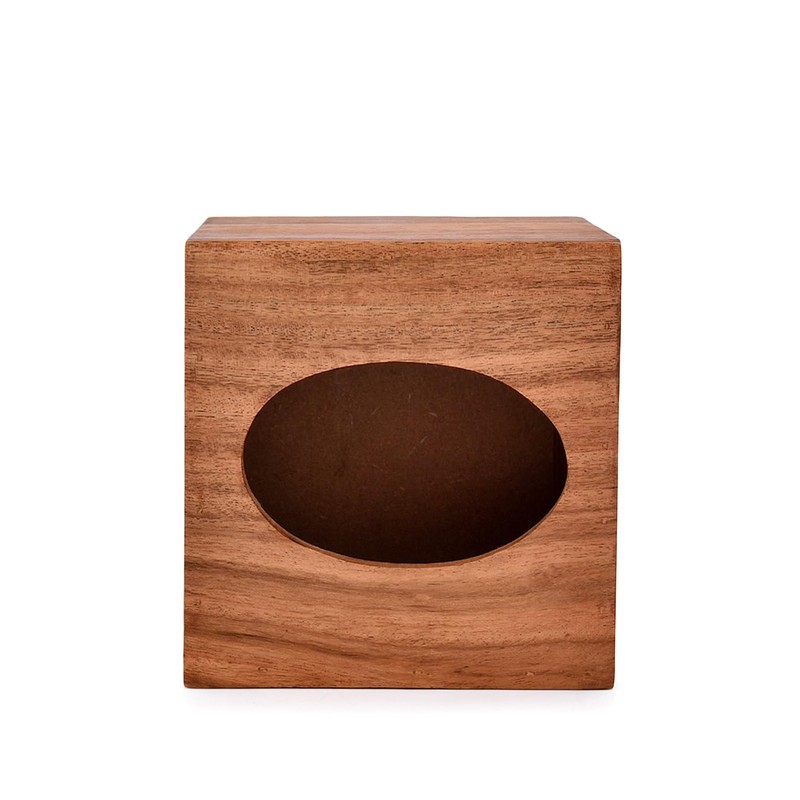 NIRMAN Acacia Wood Square Tissue Box with Slide-Out Bottom for