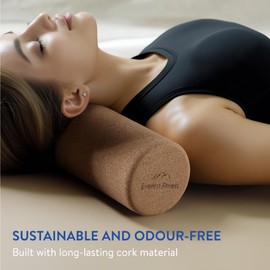 EVEREST FITNESS Cork Fascia Roller, 30 cm, Pilates Roll for Yoga, Massage, Gymnastics, Spine, Back, Massage Roller, Fitness Roller, Back Roller, Fascia Training