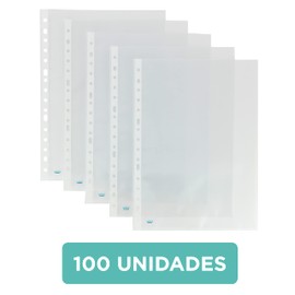Elba, 100 x A4 Clear Plastic Pockets Multi Punched Polypropylene Orange Leather 70μ