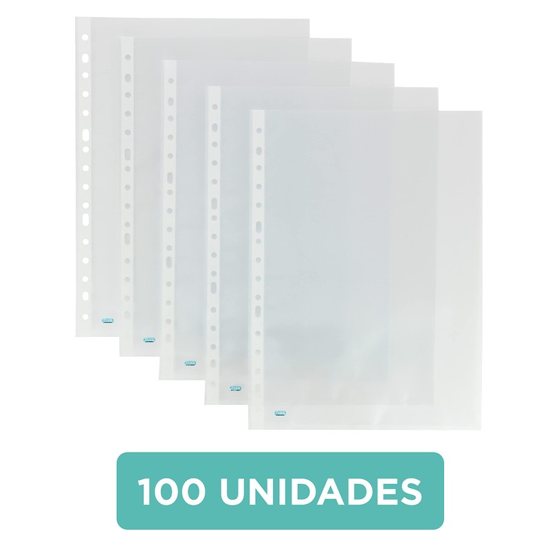 Elba, 100 x A4 Clear Plastic Pockets Multi Punched Polypropylene