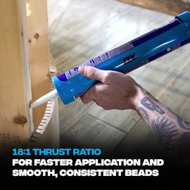 OX Pro 29 Ounce Heavy Duty Caulk Gun - 18:1 Thrust Ratio 360-Degree Rotating Barrel Caulking Gun - Steel and Aluminum Construction with Ergonomic Handle Caulking Tool OX-T046502