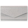 Swanky Swans Women's Montary Glitter Diamante Envelope Clutch Bag Clutch