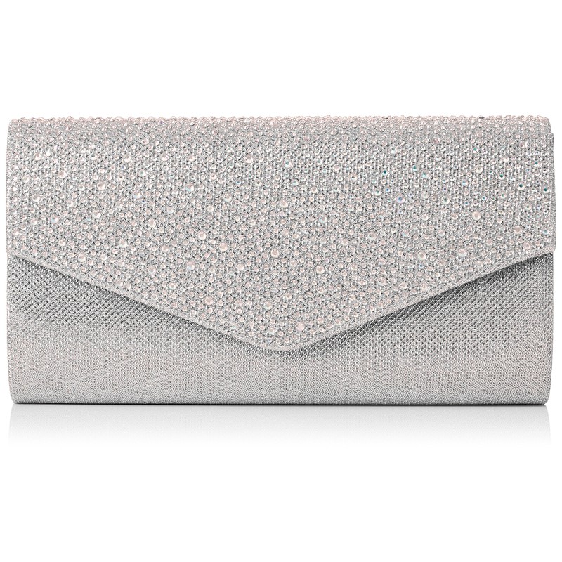Swanky Swans Women's Montary Glitter Diamante Envelope Clutch Bag Clutch