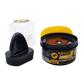 BullTek Instant Shine Cream with Sponge, Renews and Revives the Skin of Shoes, Handbags, Boots - Self-Levelling to Protect and Shine Leather, brown