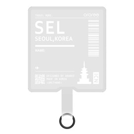 araree Travel More, Phone Lanyard Part for Phone Strap, Universal Phone Tether Tab Without Adhesive with Safety Lanyard Patch Featuring Air Flight Ticket Boarding Pass Design (1 Unit) - SEL Clear