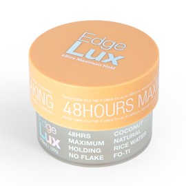Lux Collection Edge Lux Edge Control Wax 48 Hour Maximum Hold No Flaking Natural Ingredients Scented Conditioning Styling Hair Gel Tamer (3.53 Ounce (Pack of 1), Coconut)