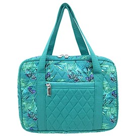 DIWI Quilted Bible Cover Extra Large Sizes 11.25 X 8.25 X 2.75 Inches Bible Tote Good Book Case Teal Color (XL, C2 Butterfly Green)