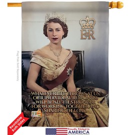 Ornament Collection ER II Message House Flag Dowel Set Sweet Life Biography Remembrance Memorial Postive Small Decorative Gift Yard Banner Double-Sided Made in USA 28 X 40