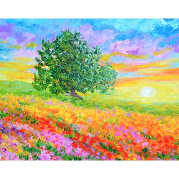 ACEO Artist Trading Card PRINT Lone Tree Art (2.5" x