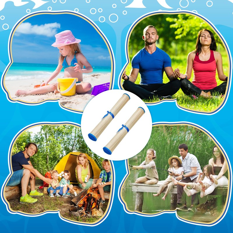 Qunclay 4 Packs Straw Beach Mat Waterproof Non Slip Straw