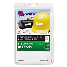 Avery Heavy-Duty Self-Laminating ID Labels, 760, Inkjet/Laser, 3 1/4" x 3/4", White, Pack of 25