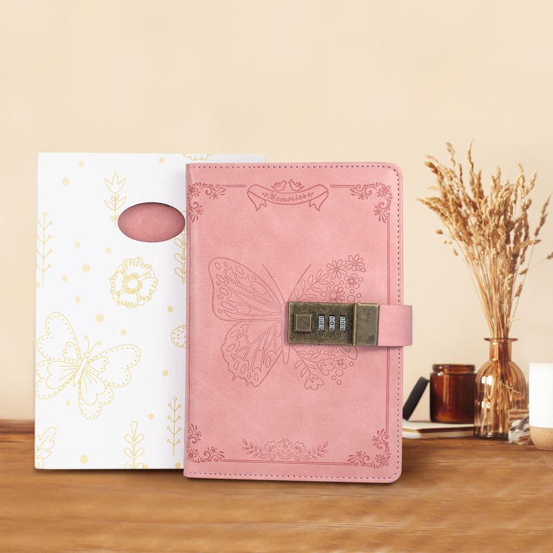 Billtigif Diary with Lock, Journal for Women Girls, Vintage Refillable