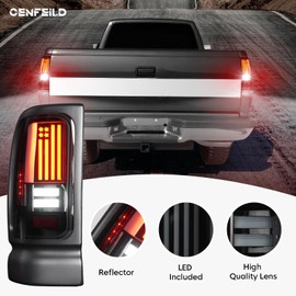 Cenfeild LED Tail Lights Pair Fit for Ram 1500 1994-2001, for Ram 2500 3500 1994-2002, Taillights Rear Brake Lamp Assembly, Smoked Lens