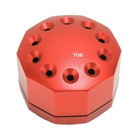 KGX 708 360 Degree Rotating Screwdriver Storage Box 10 Holes Lightweight Rotary Screwdriver Holder for Chisel Needle Red