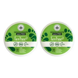 2Pack Desodorante de Pies con Aceite de Tea Tree |Neutraliza el Mal Olor y Abosorbe Humedad| Protección Natural | SIN Parabenos, Aluminio, Talco |Perf