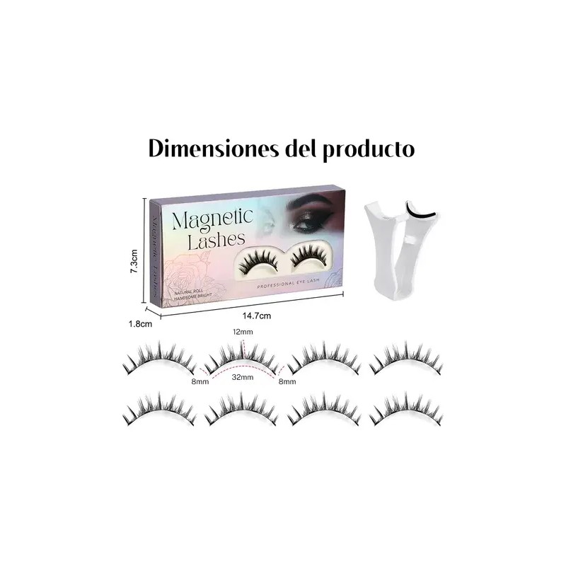 Kit De Pestaras Magneticas Reutilizables Con Aplicador 2pars