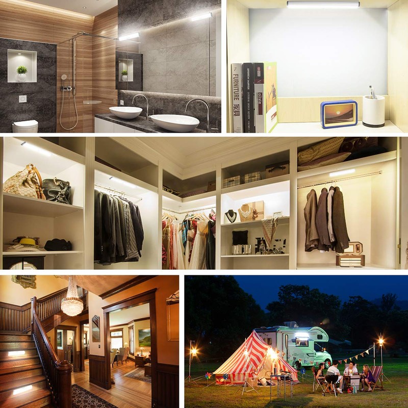 LED Motion Sensor Cabinet Light,Under Counter Closet, Wireless USB Rechargeable