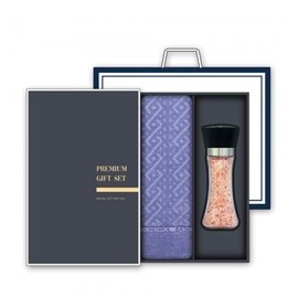 Popular gift set cotton towel + pink salt Set