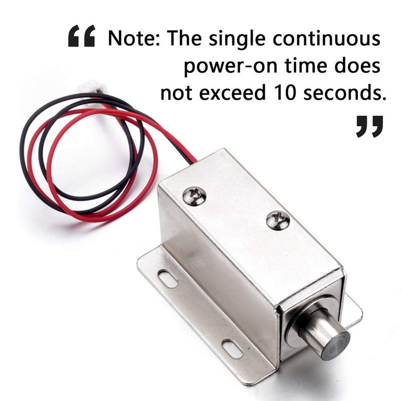 ATOPLEE 2pcs Electromagnetic Solenoid Lock,DC 12V 0.8A Door Drawer Tongue
