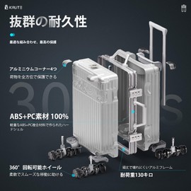 Krute Carry On Luggage 20 inch Suitcase with Wheels Aluminum Frame Zipperless Luggages Hard Shell Suitcases with PC+ABS TSA Lock 4 Metal Corner