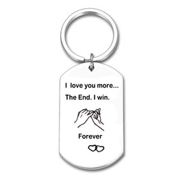 Couple Gifts to My Love Keychain Gift for Boyfriend Husband Wife Girlfriend Anniversary Valentine's Day Birthday Couple Key Ring for Soulmate Lover Him Her (Silver)