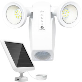 SUNLONG Solar Lights Outdoor Waterproof Motion Lights Separate Solar Panel 16.4 Ft Wires Multi Modes Optional Sensor Light for Courtyard Wall Garage Balcony Walkway（White