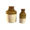 Streets Ahead Pair of Miniature Glazed Stoneware Jars with Corks,