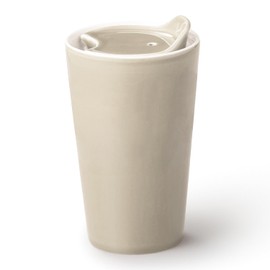 Dolce duo DAM-128 Tumbler, Ceramic, Double Layer, Heat Retention, Cold Insulation, Lid, 10.1 fl oz (310 ml), Beige, Birthday Present