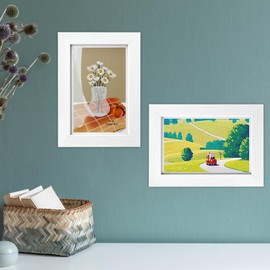 QWORK® 12 Stück Bilderrahmen Set, 10x15cm Bilderrahmen Weiß, Bilderrahmen zur Wandmontage, Fotorahmen Collage, für Wand- und Tischaufstellung