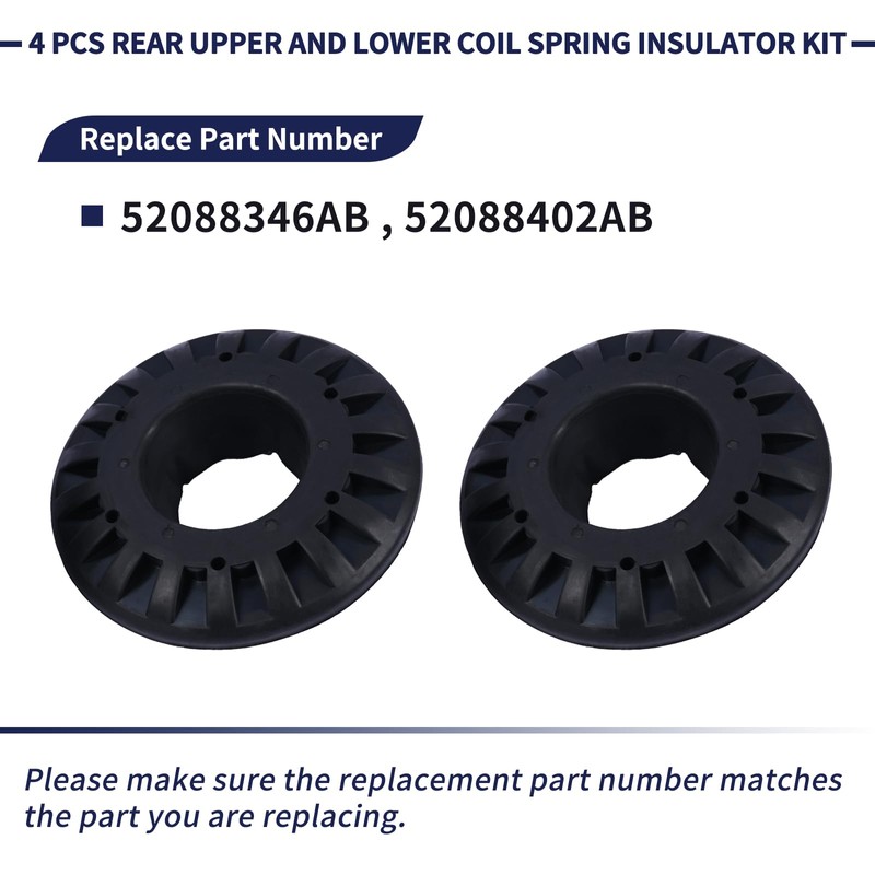 Magimaker 4 PCS Rear Upper and Lower Coil Spring Insulator
