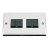 Light Switch 4 Gang - Polished Chrome - Classic -