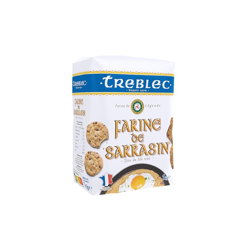 Treblec Farine de Sarrasin French Imported Buckwheat Flour, 2.2lbs