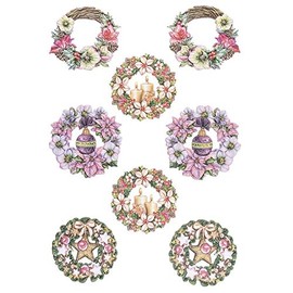 Ideen mit Herz Sticker Sheet "3D Relief Stickers" | Sticker | High-Quality Embossed with 3D Effect | DIN A4 Sheet with Various Designs (Wreaths 1)