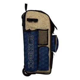 Boombah Rolling Superpack 2.0 3DHC Baseball/Softball Gear Bag - 23-1/2" x 13-1/2" x 9-1/2" - Navy/Vegas Gold - Telescopic Handle - Holds 4 Bats - Wheeled Version
