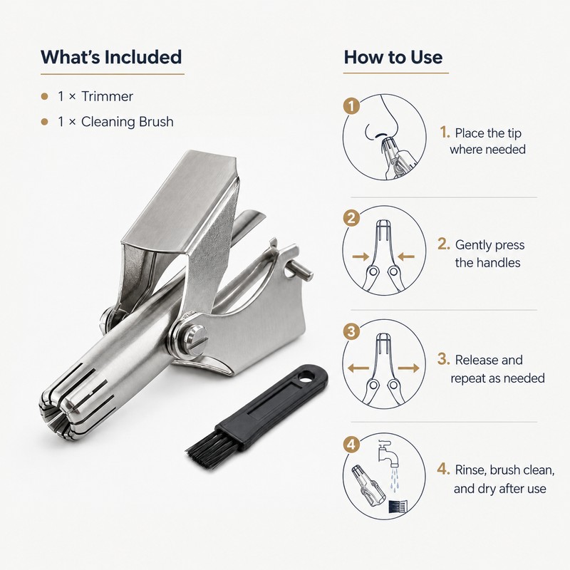 Manual Nose Hair Trimmer for Nose & Ear Grooming –