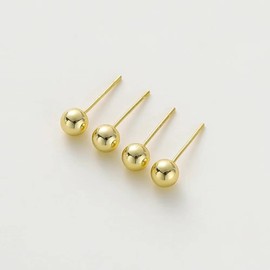 9ct Gold Ball Stud Earrings for Women,Stud Earrings with White Crystal for Girls(4 Pairs).