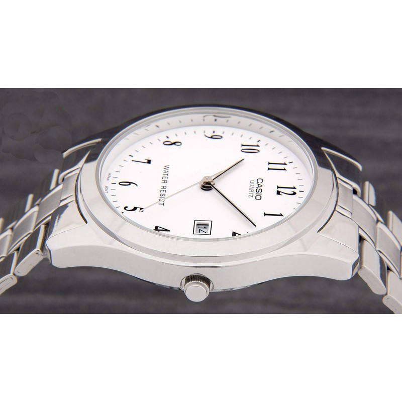 Casio Collection LTP 1141PA 7BEF Women's Watch, Silver/white, Bracelet