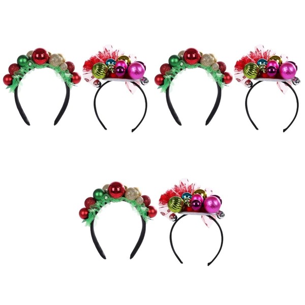 FOMIYES Pack of 6 Fascinators for Head, Adorable Hoop Earrings, Girls Christmas Decorative Ribbons, Hair Gift, Thematic Assorted Bell, Holiday, Women, Metallic Headpiece