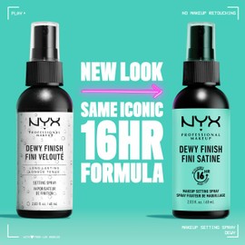 NYX PROFESSIONAL MAKEUP Makeup Setting Spray - Dewy Finish, Long-Lasting Face Mist for up to 16HR Wear, Vegan Formula