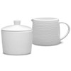 Noritake Wow Swirl Sugar and Creamer Set in White.,