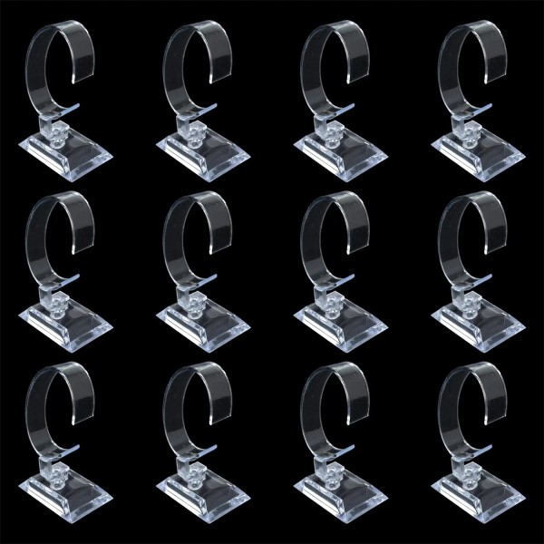Does not apply 12PCS Transparent C-Ring Watch Display Stand Clear